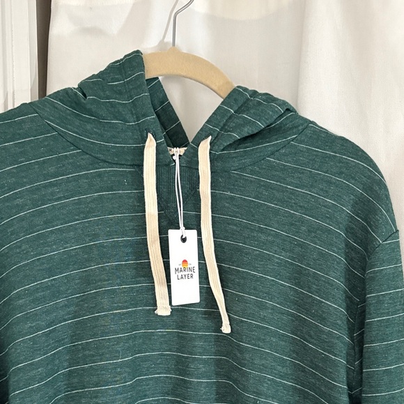 Marine Layer Teal Striped Hoodie Sweater - Picture 4 of 6